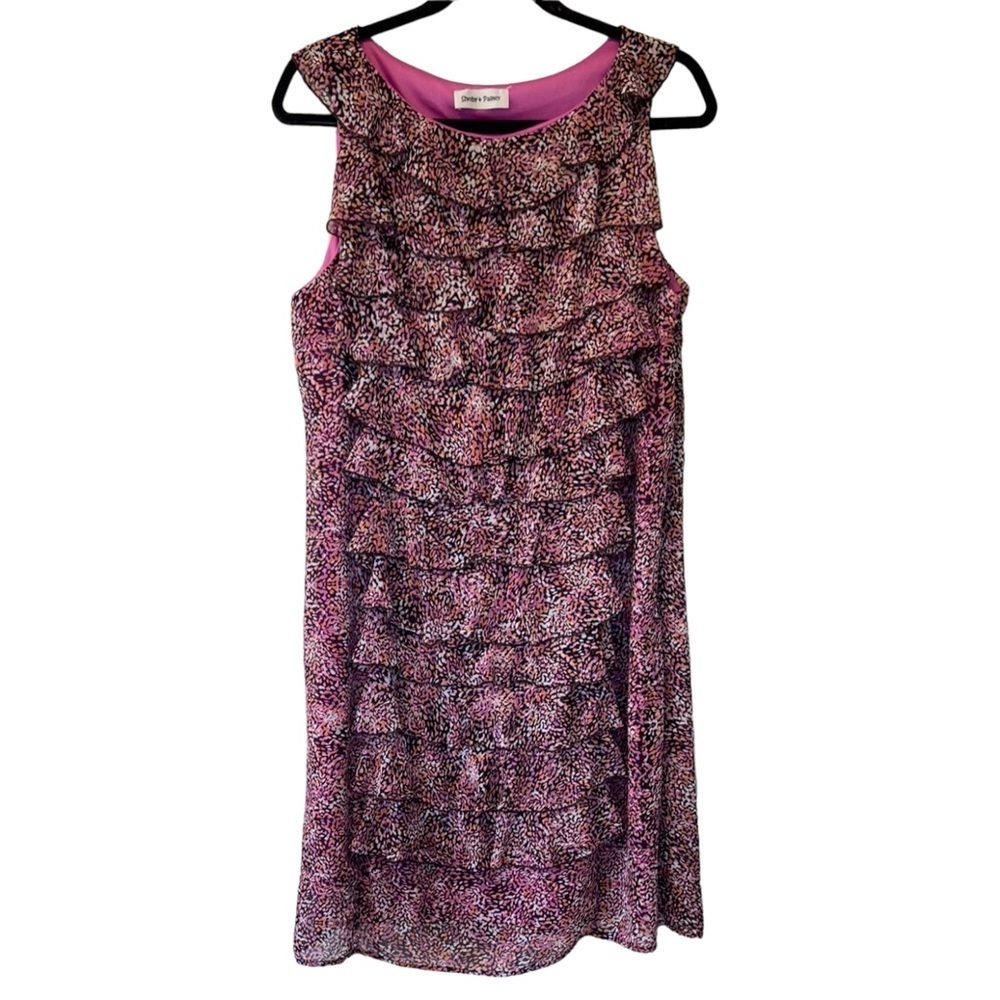SHELBY & PALMER ~ Ruffle Front Confetti Print Dress ~ Size 8
